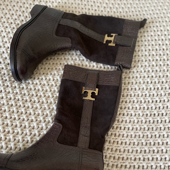Tory Burch Brown 'corey' Leather Suede Boots - Picture 13 of 15